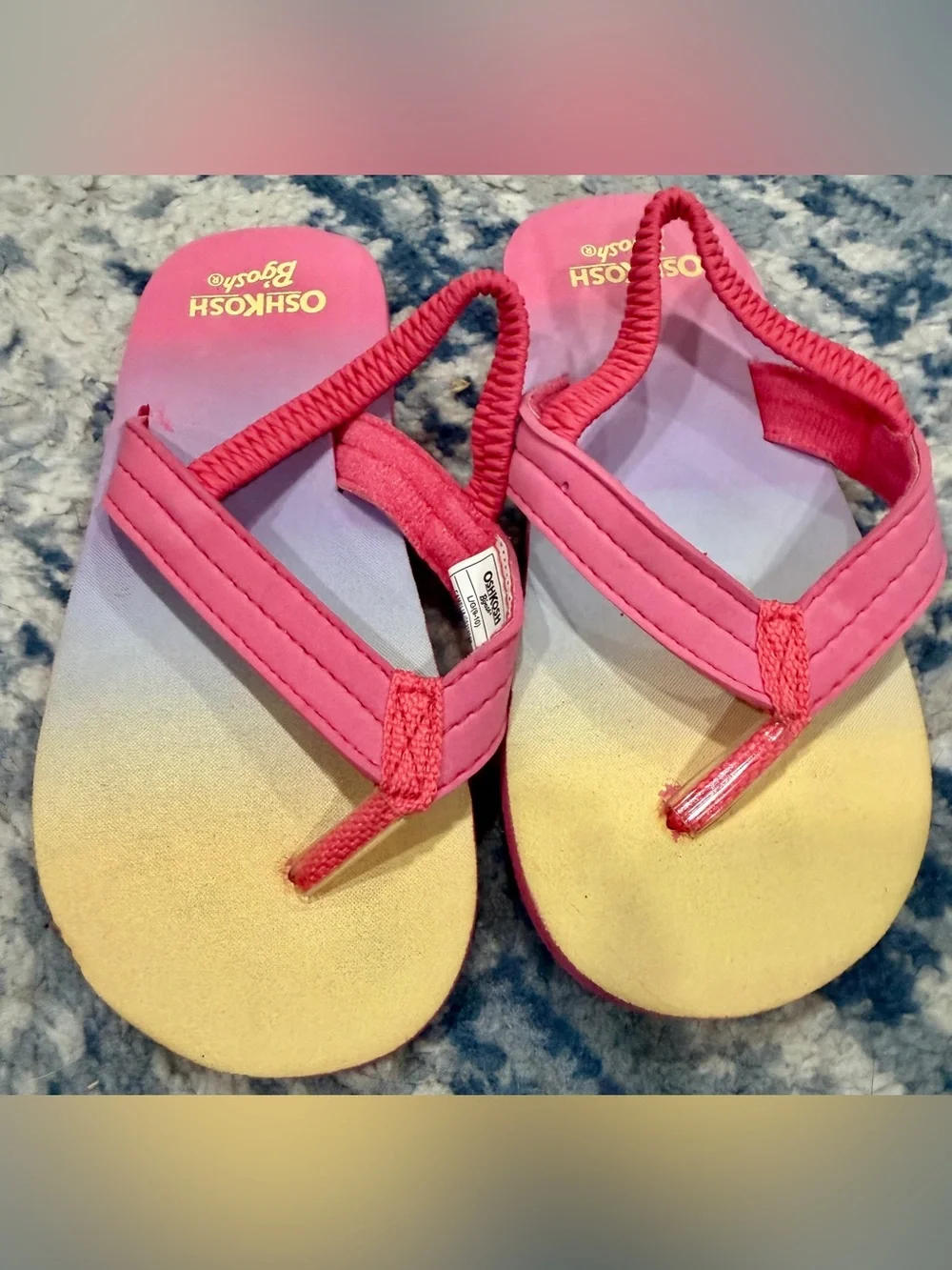 OshKosh B'gosh Girls' Pink to Yellow Ombre Flip Flop Sandals